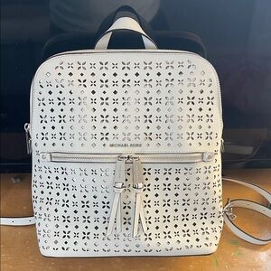Michael Kors Cream Cut-Out Backpack